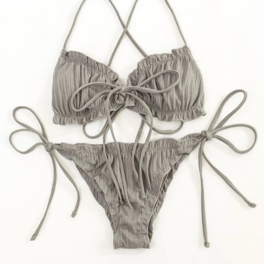 2/$25 Grey Ruched Bikini Set - Picture 4 of 7